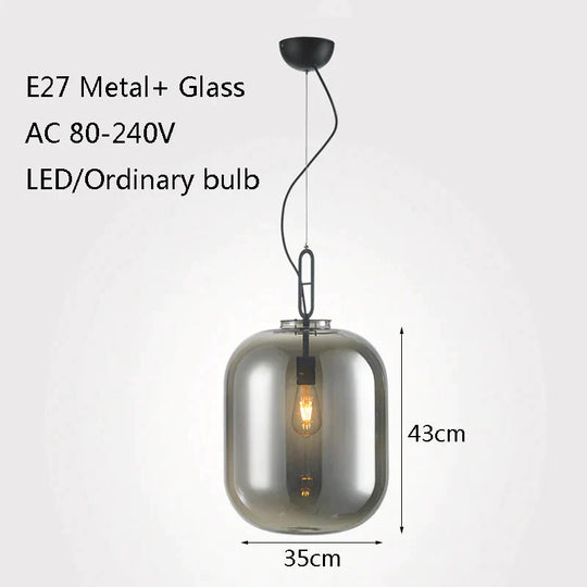Nordic Modern Creative Glass Melon Single - Head Pendant Lights For Living Room Dining Bedroom