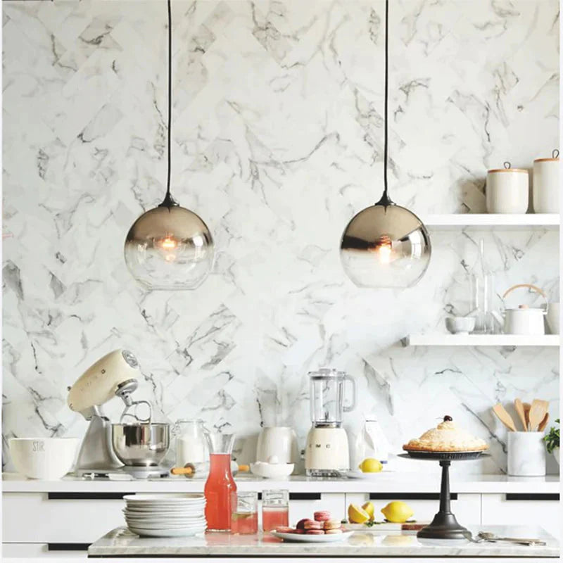 Modern Creative Personality Ball Glass E27 Led Pendant Lamp For Dining Room Living Bedroom Study