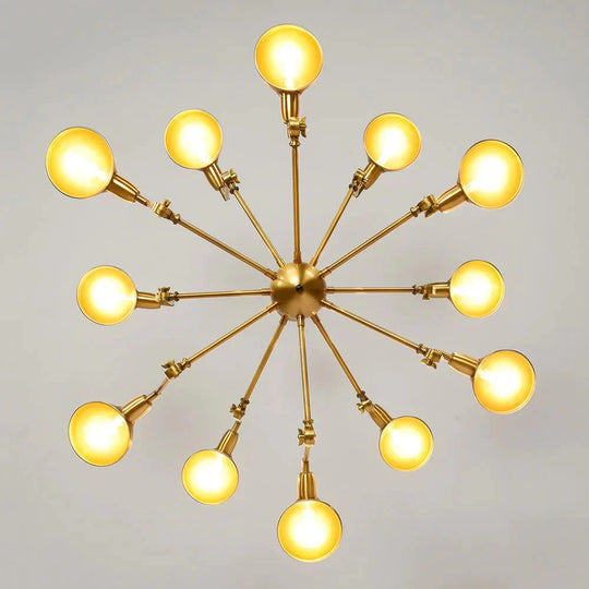 Retro Loft Spider Pendant Light Led E27 Industrial Novelty Golden Hanging Lamp For Living Room
