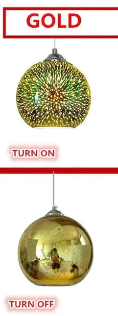 Led Pendant Lights Mirror Glass Ball Firework Lampshade Lamp For Staircase Loft Restaurant Bar