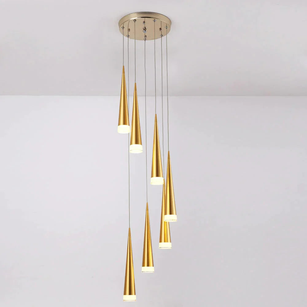 Led Stair Pendant Lights Modren Villa Indoor Lighting Hanglamp Shop Window Lamps 3/5/7/10/12/15