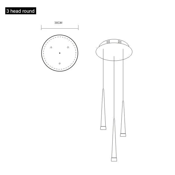 Modern Led Pendant Lights Fixture For Dining Room Aluminum Hardware Hanging Lamp Lighting