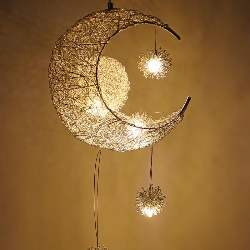 Ceiling Lamps Modern Pendant Led Moon Star Chandelier Children Bedroom Hanging Lamp Christmas
