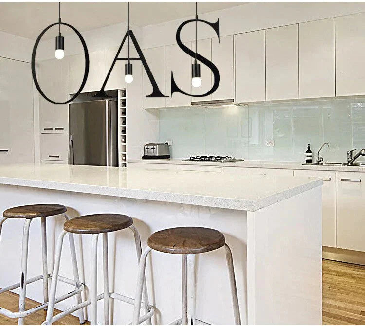 Pendant Lights Modern Kitchen Lamp Dining Living Room Shop Capital Alphabet Letter