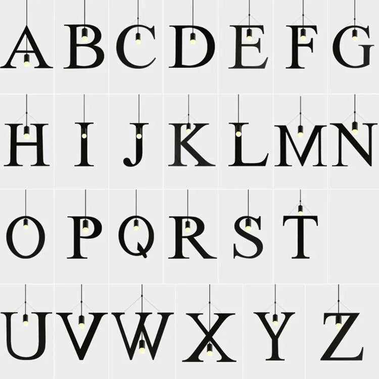 Pendant Lights Modern Kitchen Lamp Dining Living Room Shop Capital Alphabet Letter A / No Bulb