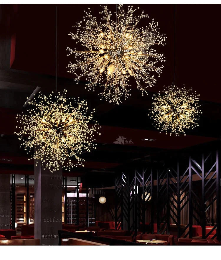 Dandelion Fireworks Modern Pendant Ceiling Lamps Loft For The Kitchen Led Lights Hanglamp Hanging