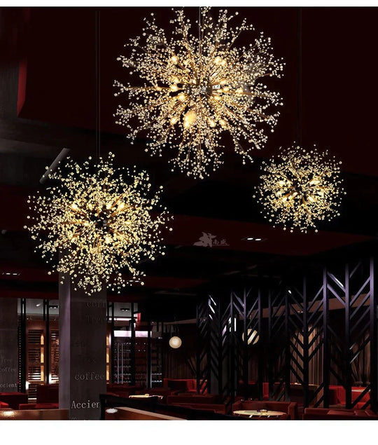 Dandelion Fireworks Modern Pendant Ceiling Lamps Loft For The Kitchen Led Lights Hanglamp Hanging