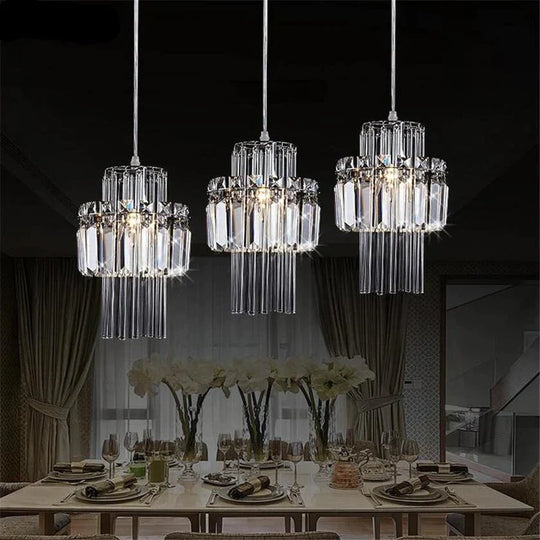 Creative Crystal Led Chandelier Pendant Lamp E14 Industrial Lustre Lamps For Kitchen Decorative