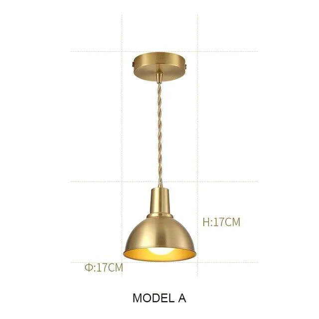 Nordic Copper Led Pendant Lights Bar Cafe Ceiling For Restaurant Bedroom Living Room Industrial