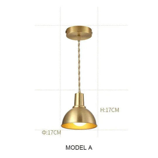 Nordic Copper Led Pendant Lights Bar Cafe Ceiling For Restaurant Bedroom Living Room Industrial