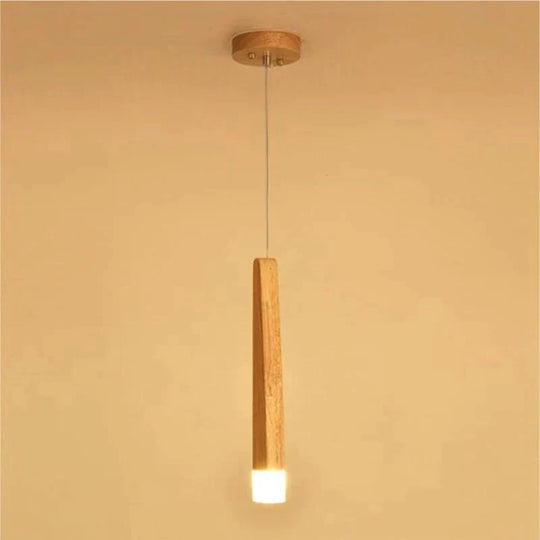 Wood Stick Pendant Lamp Light Modern Bedside Natural Pipe Lights