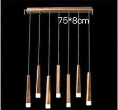 Wood Stick Pendant Lamp Light Modern Bedside Natural Pipe Lights 7 Heads 75Cm / Led Warm White