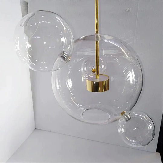 Clear Glass Ball Living Room Chandeliers Art Deco Bubble Lamp Shades Chandelier Modern Indoor
