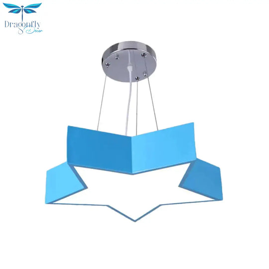 Red/Blue Five - Pointed Star Chandelier Light Children Led Acrylic Ceiling Suspension Lamp