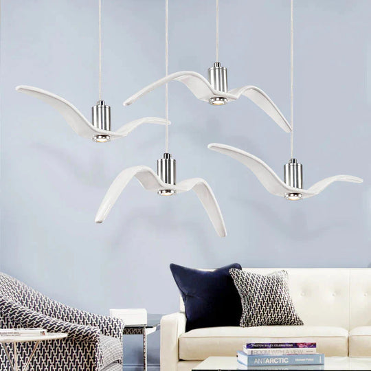 Resin Night Birds Silhouette Sky Freedom Seagull Pendant Light