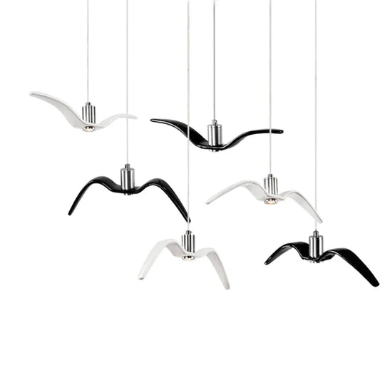 Resin Night Birds Silhouette Sky Freedom Seagull Pendant Light