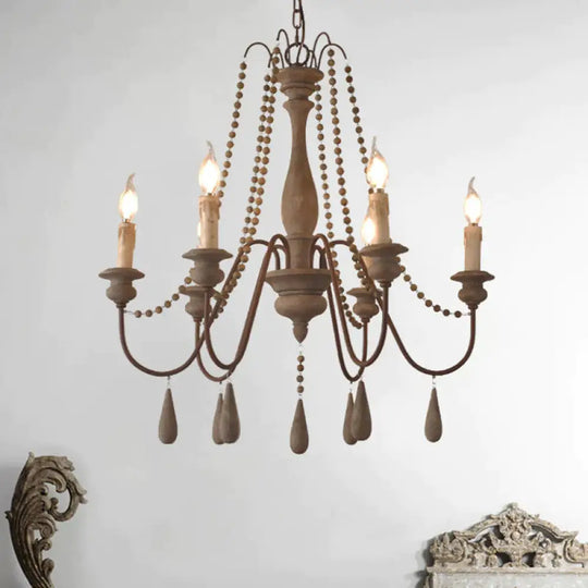 Retro 6/8/12 Heads Chandelier Lamp Grey Branch Ceiling Pendant Light With Metal Arm For Living Room