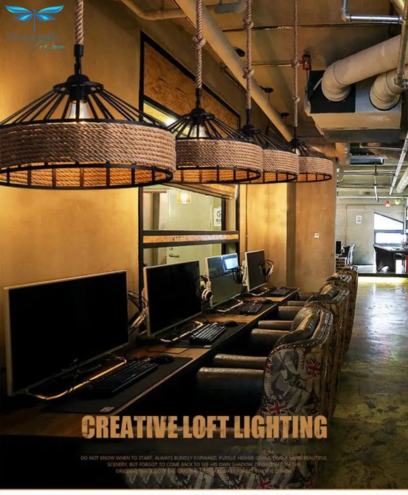 Retro Industrial Creative Modern Design Pendant Lamp Led Loft Decoration E27 Lights Bar Restaurant