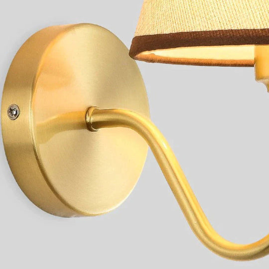 Retro - Style Living Room Background Wall Bedroom Headlights Full Copper Lamps