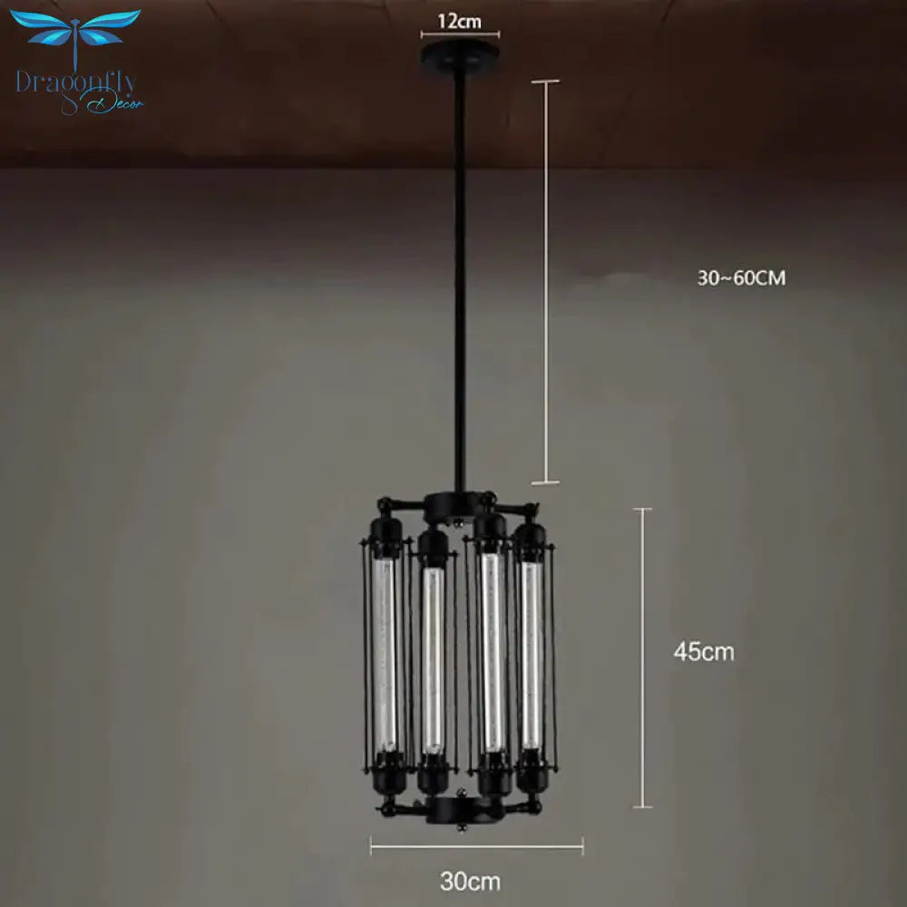 Retro Vintage 4 Heads Steam Pipe Ceiling Pendant Lamp E27 Lights Loft Restaurant Master Bedroom