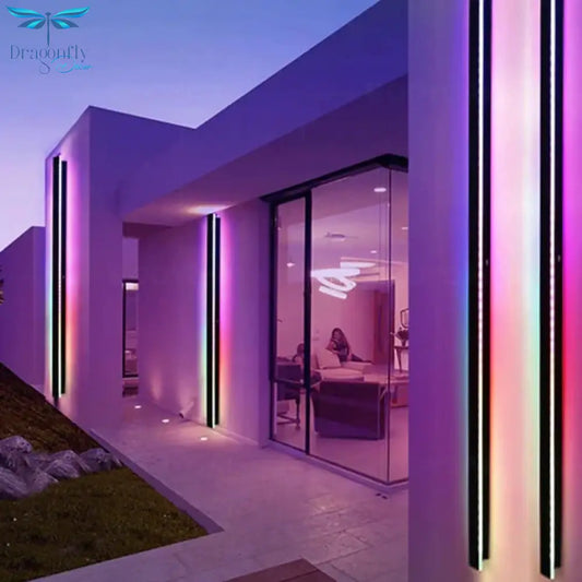 Rgb Wall Light Modern Outdoor Porch Colored Light Party Intelligent Remote Control Balcony Terrace