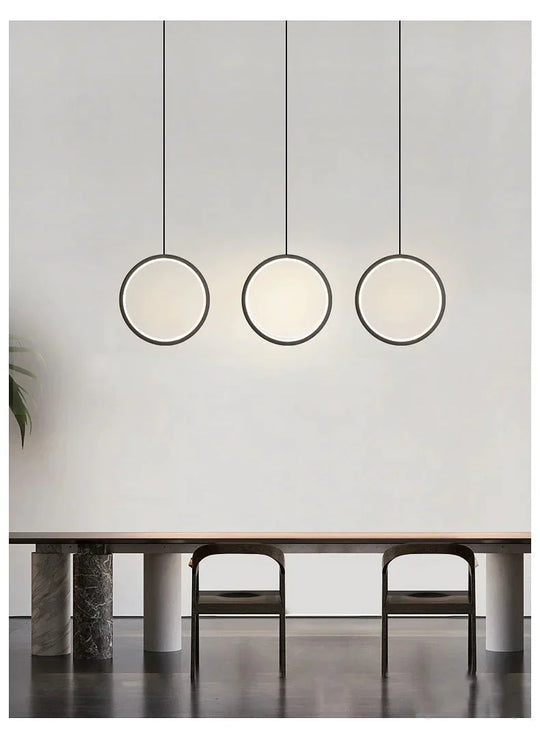 Ring Pendant Light Minimalist /Creative /Personality Bedroom Bedside Led Lights Long Line Hanging