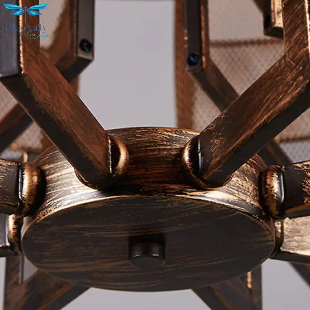 Rust Metallic Suspended Lighting Fixture 12-Light Chandelier