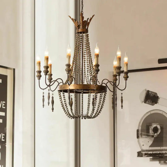 Rust Spur Empire Chandelier Traditional Metal 8/10 Bulbs Pendant Light Fixture For Living Room 10 /
