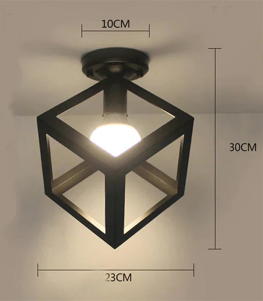 Scarlett - Vintage Industrial Iron Cage Led Ceiling Lights 2