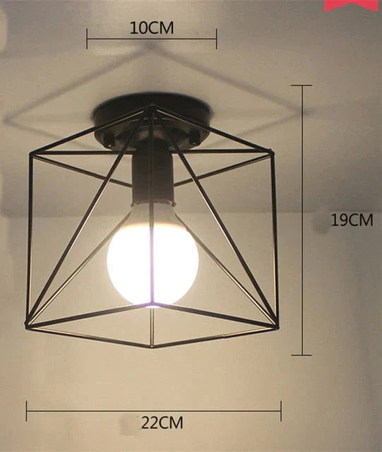 Scarlett - Vintage Industrial Iron Cage Led Ceiling Lights 15