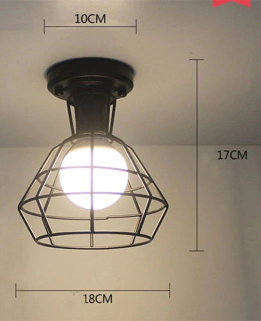 Scarlett - Vintage Industrial Iron Cage Led Ceiling Lights