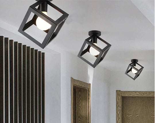 Scarlett - Vintage Industrial Iron Cage Led Ceiling Lights
