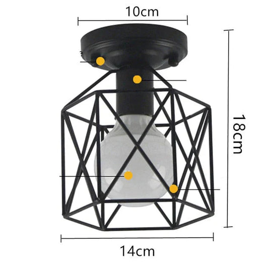 Scarlett - Vintage Industrial Iron Cage Led Ceiling Lights