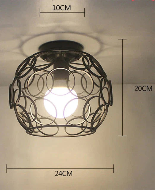 Scarlett - Vintage Industrial Iron Cage Led Ceiling Lights
