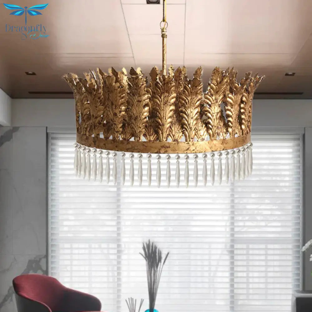 Seaweed Restaurant Ceiling Chandelier Traditional Clear Crystal Glass 3/6/8 Heads Brass Hanging
