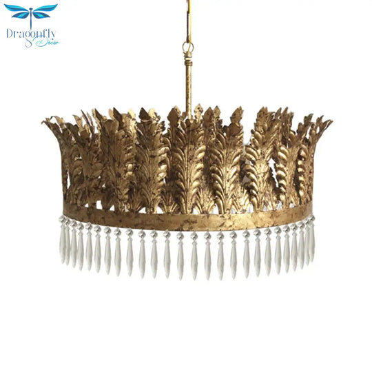 Seaweed Restaurant Ceiling Chandelier Traditional Clear Crystal Glass 3/6/8 Heads Brass Hanging