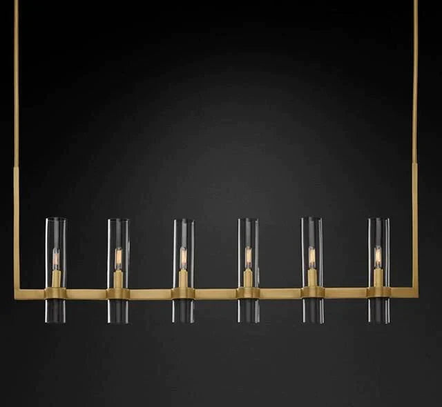 Serenity - American Loft Lighting Clear Glass Round Chandelier 6 Light Line L120Cm / Black Color