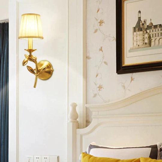 Simple European Style Flower Copper Wall Lamp Lamps