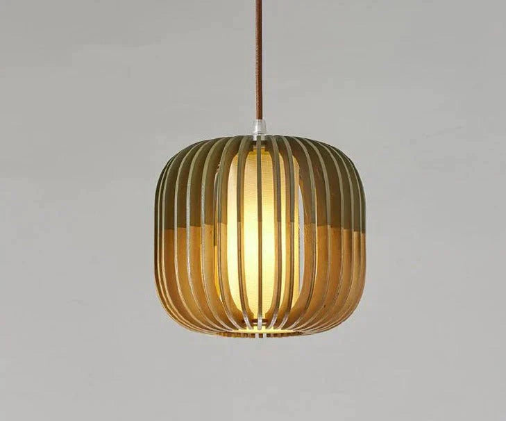 Simple Linear Lines Solid Wood Nordic Pendant