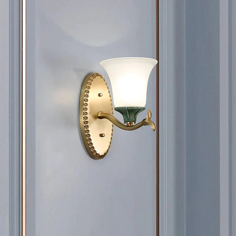 Simple Retro Staircase Lamp Bedroom Bedside Copper Wall Lamps