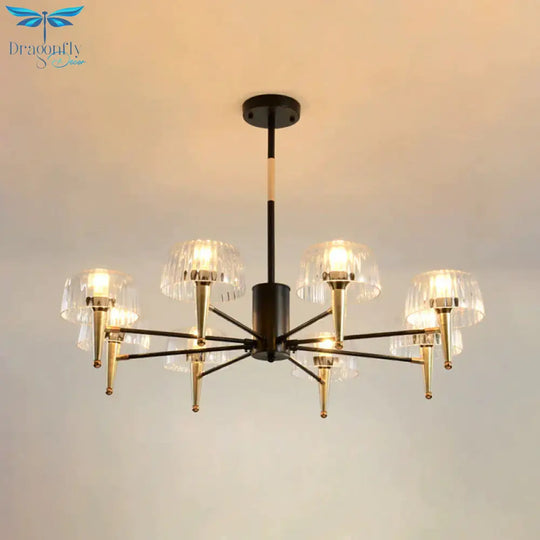 Sputnik Clear Glass Suspension Pendant Light Simple Style 3/5/6 Lights Living Room Chandelier In