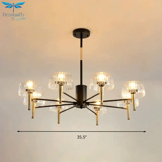 Sputnik Clear Glass Suspension Pendant Light Simple Style 3/5/6 Lights Living Room Chandelier In