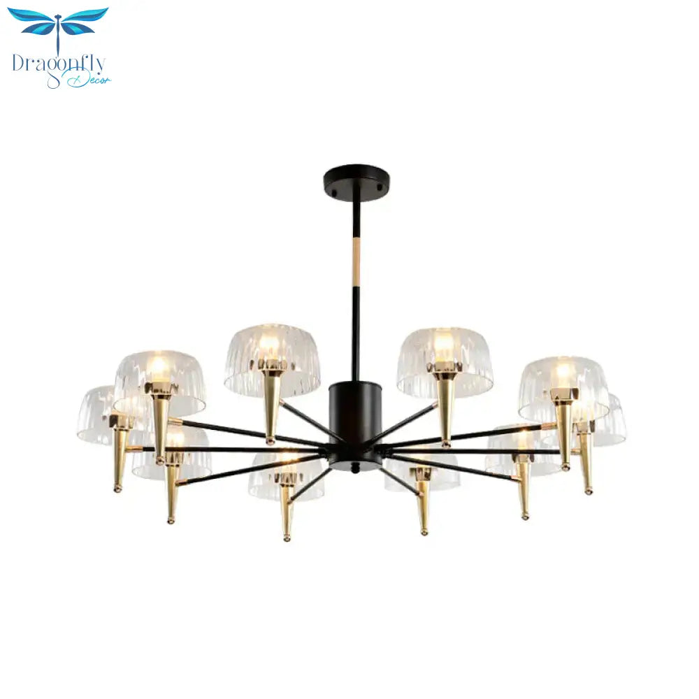 Sputnik Clear Glass Suspension Pendant Light Simple Style 3/5/6 Lights Living Room Chandelier In