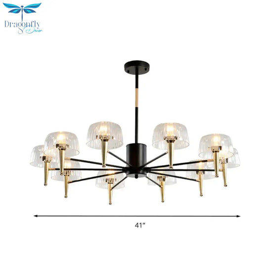 Sputnik Clear Glass Suspension Pendant Light Simple Style 3/5/6 Lights Living Room Chandelier In