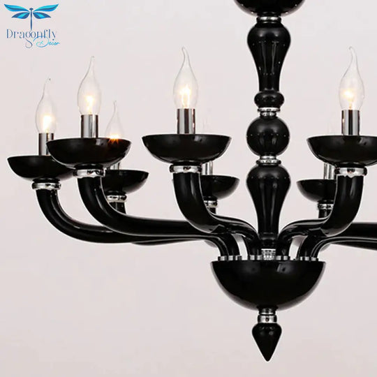 Sputnik Living Room Chandelier Lighting Antique Beige/White/Black Glass 10 Heads Chrome Hanging