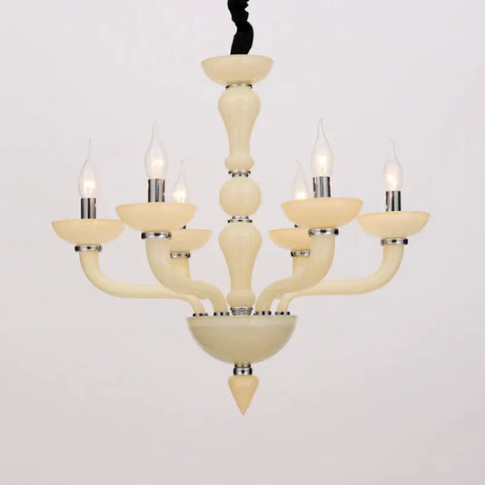Sputnik Living Room Chandelier Lighting Antique Beige/White/Black Glass 10 Heads Chrome Hanging