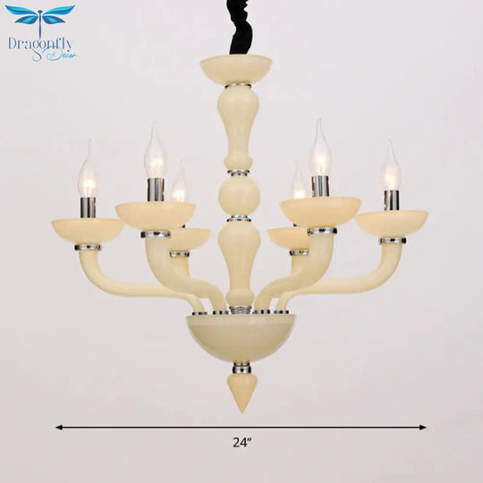 Sputnik Living Room Chandelier Lighting Antique Beige/White/Black Glass 10 Heads Chrome Hanging
