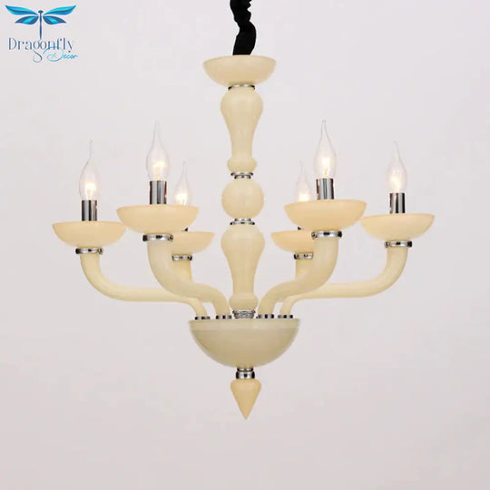 Sputnik Living Room Chandelier Lighting Antique Beige/White/Black Glass 10 Heads Chrome Hanging