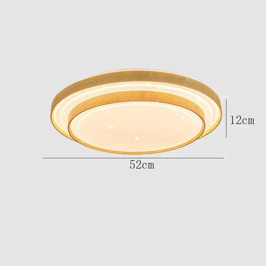 Star Sky Ceiling Lamp Led Round Master Bedroom Atmosphere Simple Modern Solid Wood As Show /