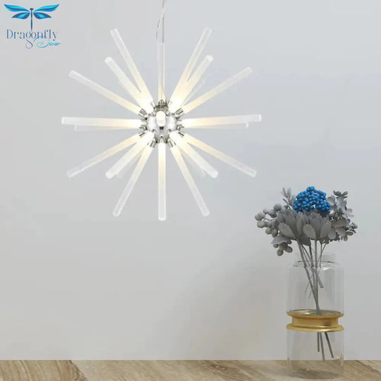 Starburst Chandelier Pendant Light Modern Crystal 12.5’/18’/28’ Wide Led Clear Hanging Ceiling
